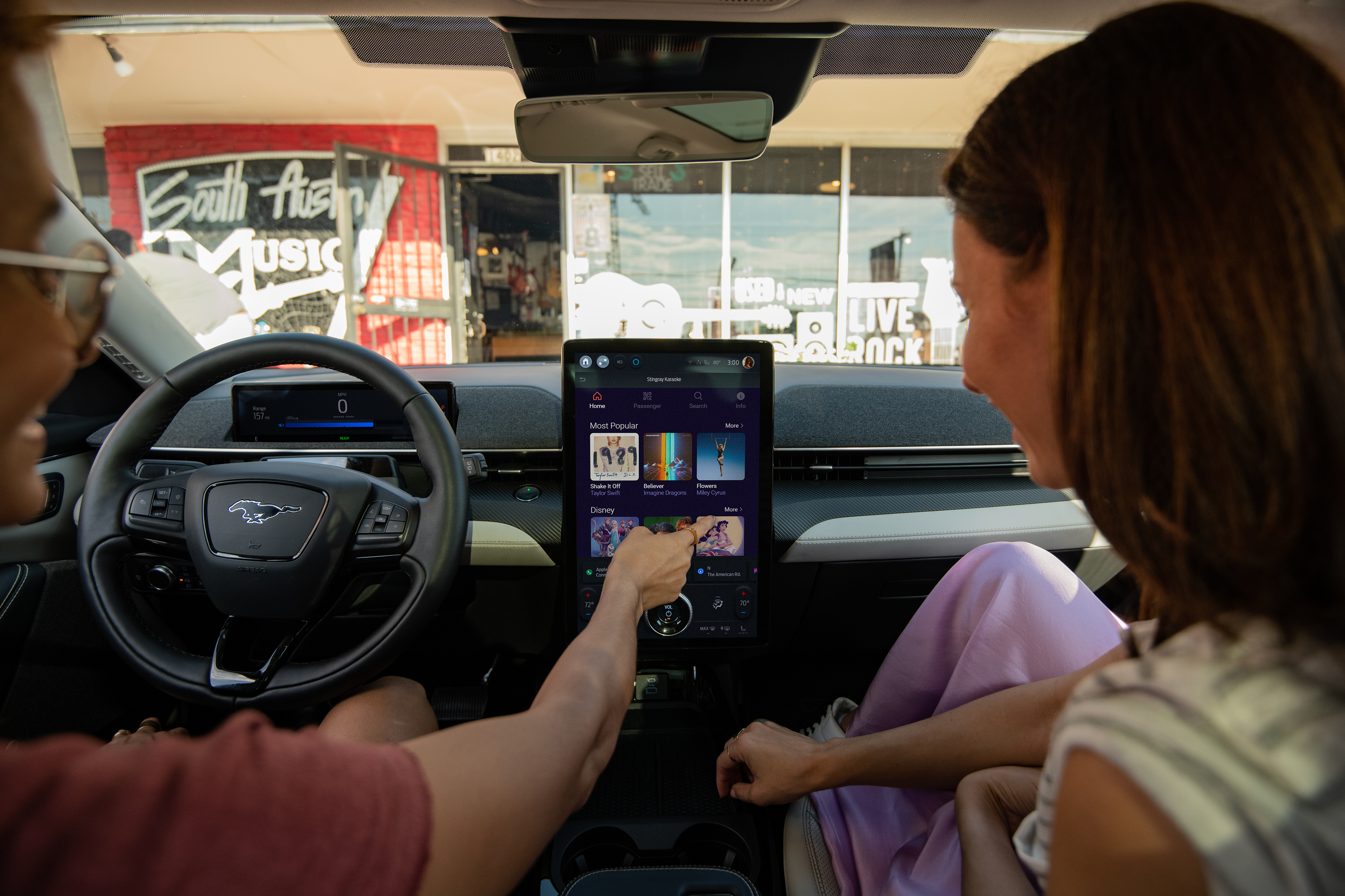 Owners, their friends, and their family can enjoy karaoke, courtesy of the Stingray Karaoke App, right from the in-vehicle screen while parked and on the go. It’s an awesome way to spend time with family and friends while stopped to charge! Owners and passengers can find a wide selection of songs and music styles from Rock, Country, Pop, R&B, Latin, K&J Pop and family-friendly tunes for all ages. Songs are available in 38 languages, including 10 languages in local characters such as Thai, Hebrew, Russian and Greek, plus a multilingual interface with 36 languages available.